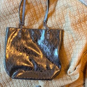 Michael Kors Shiny Silver Tote in as new condition